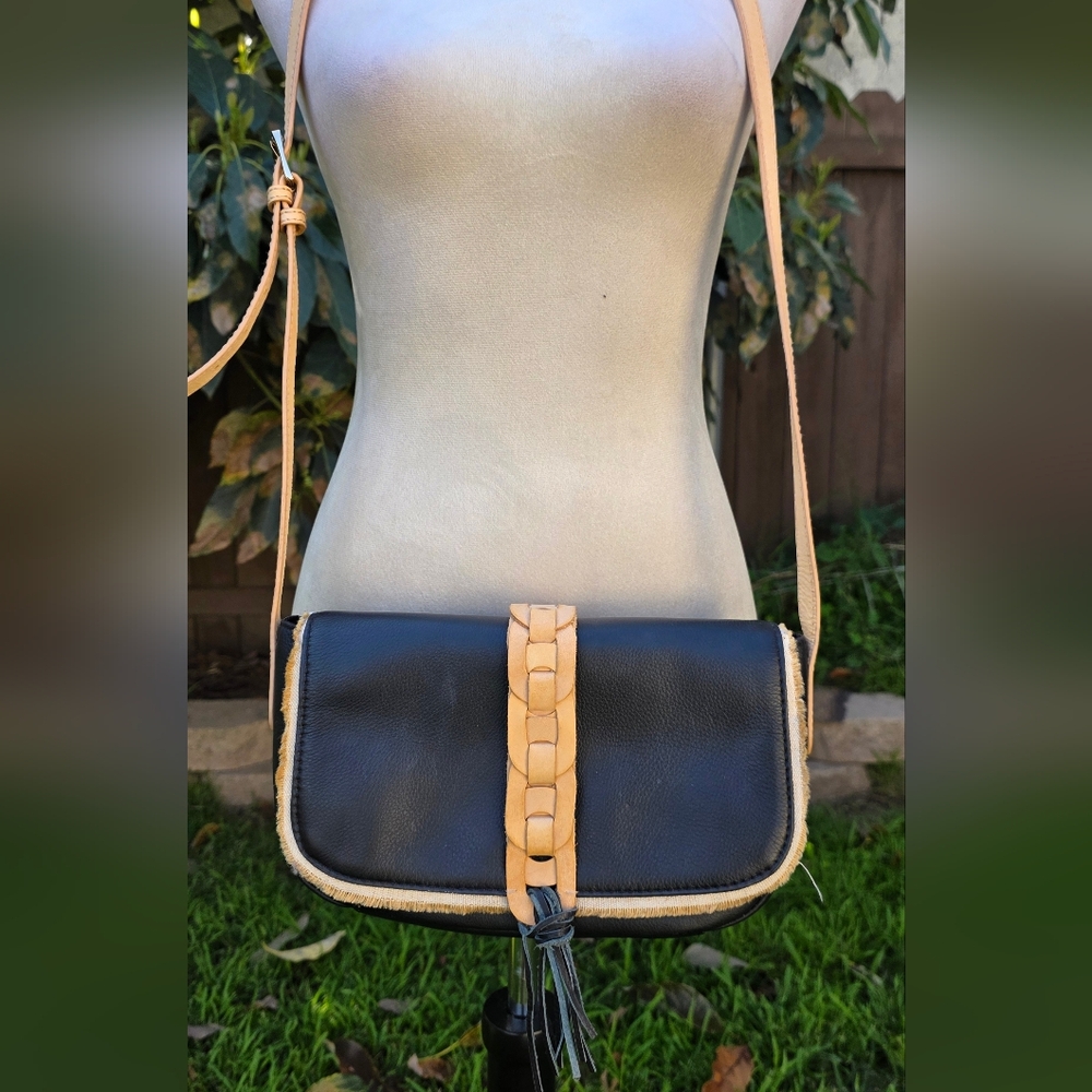 Tommy Bahama Santa Rosa Black Leather Crossbody Bag